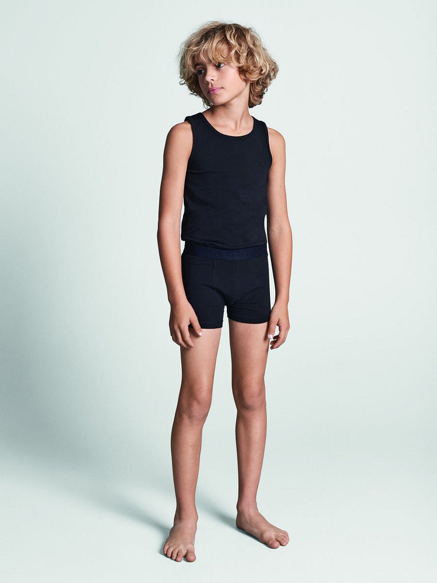 NAME IT Jungen 2er Pack Unterhemden Set schwarz Größe 110 bis 158/164