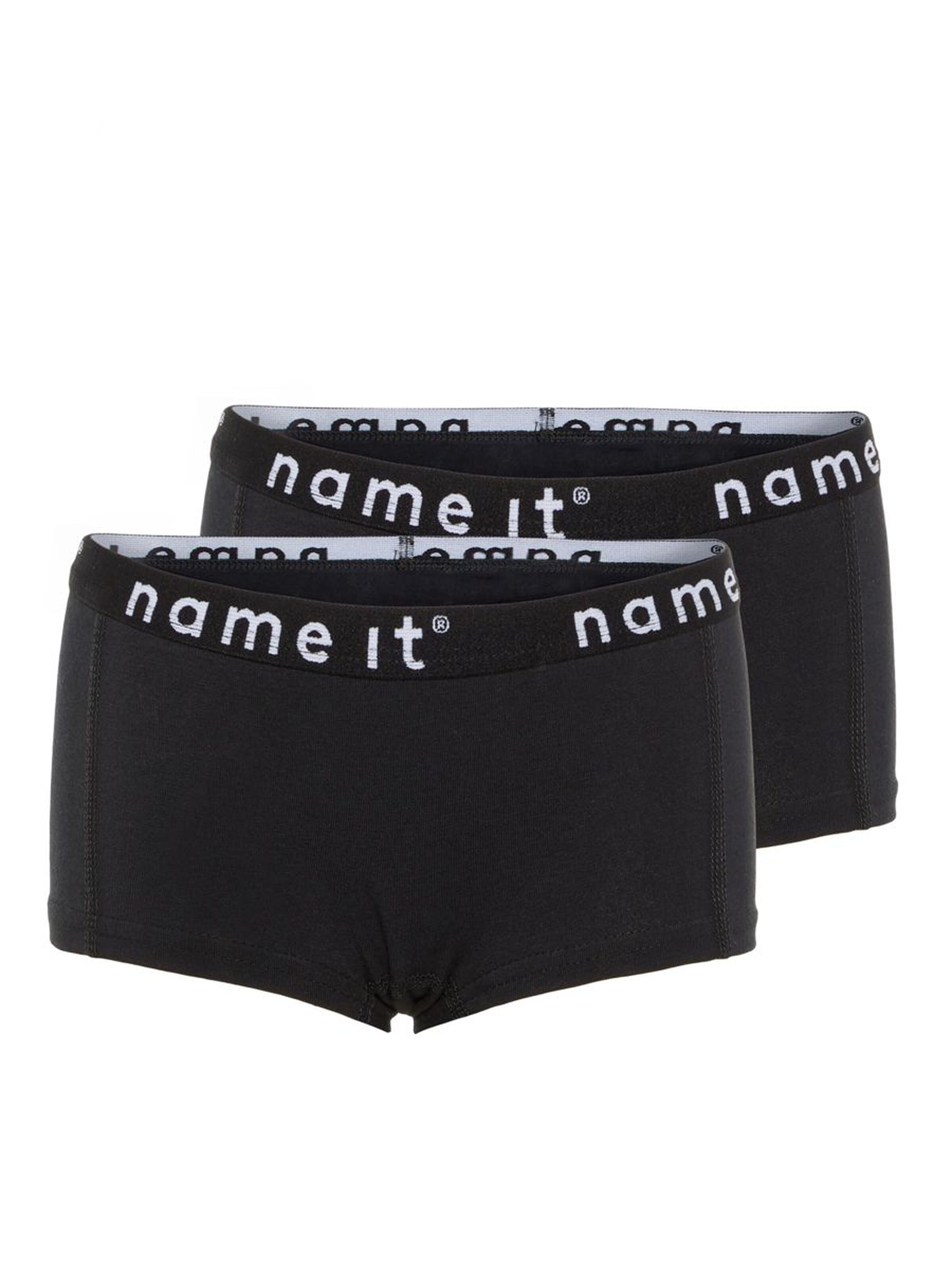 NAME IT 2er Pack Hipster Unterhosen Set schwarz Größe 110/116 bis 158/164