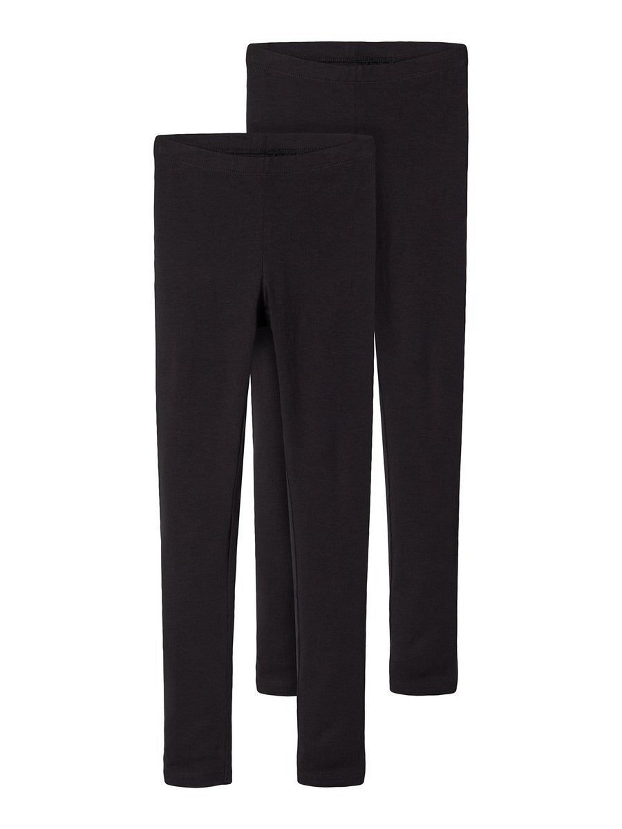 NAME IT 2er Pack Doppelpack Legging NKFVivian schwarz Größe 98/104 bis 158/164