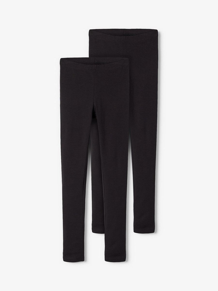 NAME IT 2er Pack Doppelpack Legging NKFVivian schwarz Größe 98/104 bis 158/164