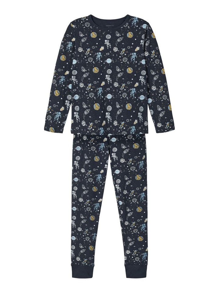 NAME IT Pyjama Schlafanzug dunkelblau Weltall Space Größe 86/92 bis 158/164