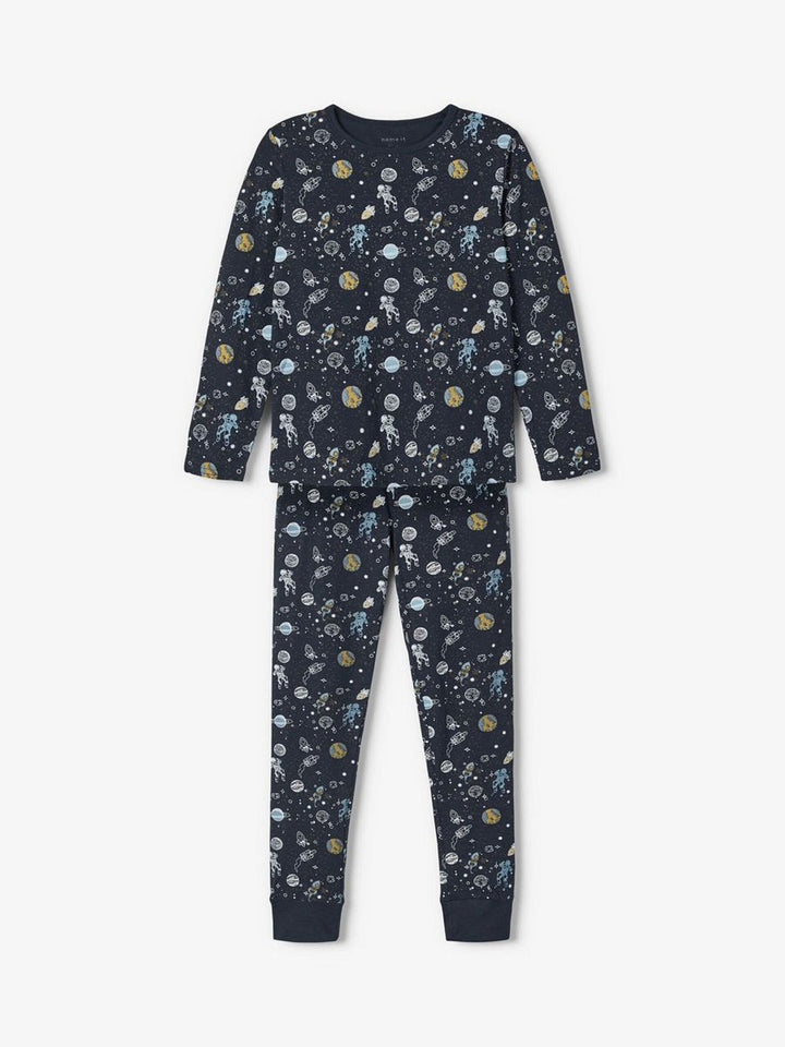 NAME IT Pyjama Schlafanzug dunkelblau Weltall Space Größe 86/92 bis 158/164