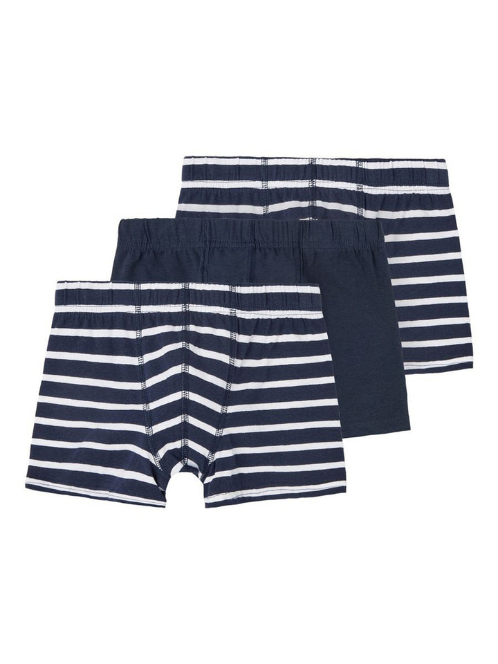NAME IT 3er Pack Unterhosen dunkelblau weiß gestreift Größe 116 bis 158/164