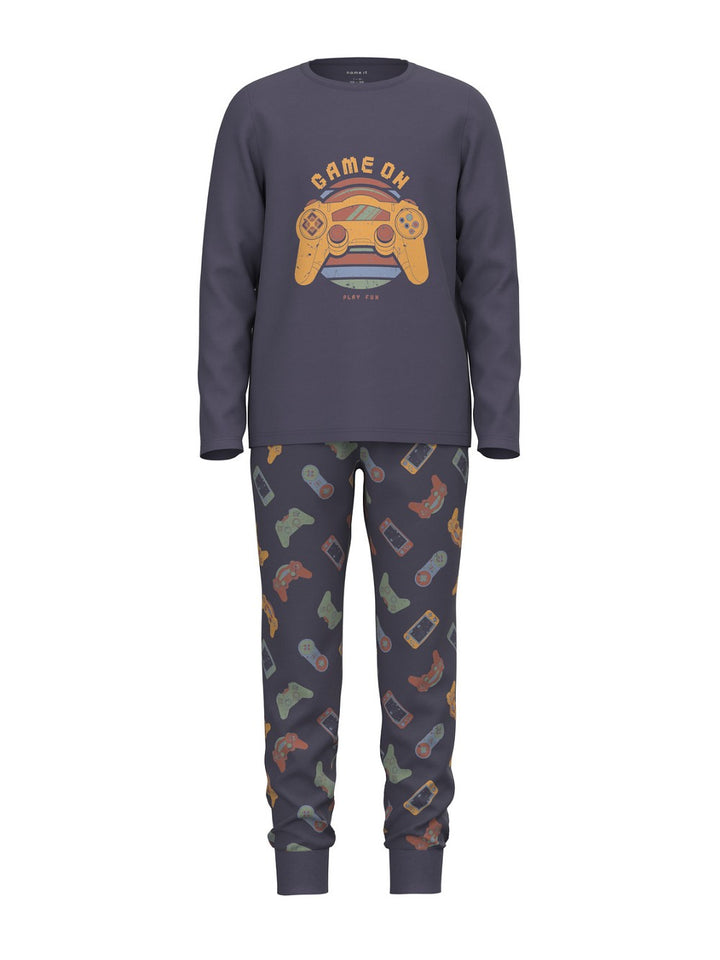 NAME IT Jungen Pyjama Schlafanzug blau Game on Größe 86/92 bis 158/164