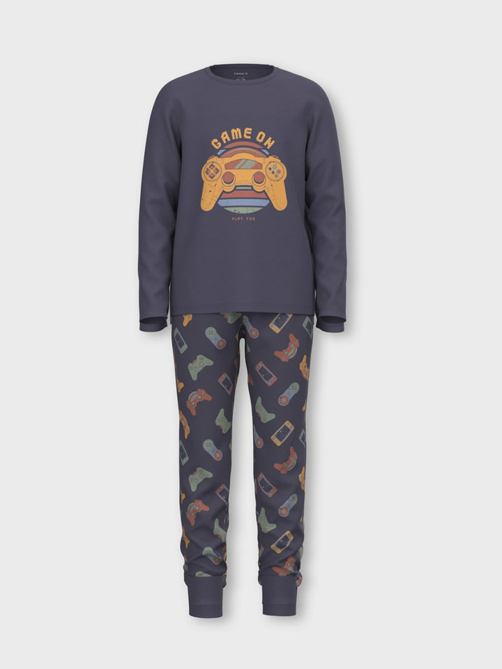 NAME IT Jungen Pyjama Schlafanzug blau Game on Größe 86/92 bis 158/164