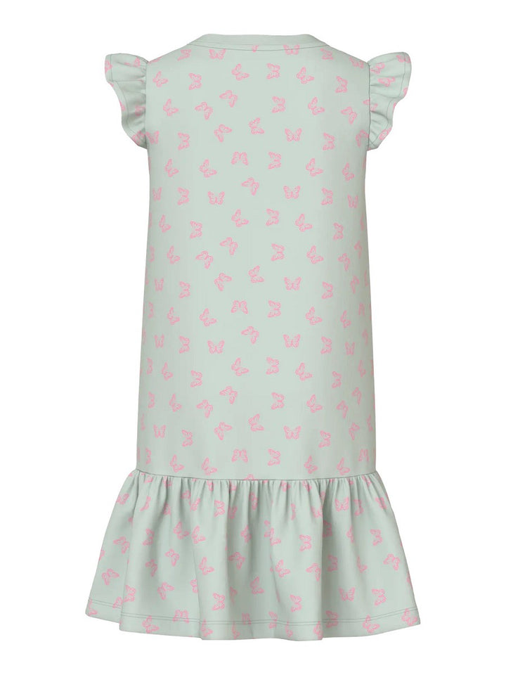 Name it Mädchen Sommer Kleid Schmetterlinge Rüschen Freizeitkleid Pale Aqua 116-152