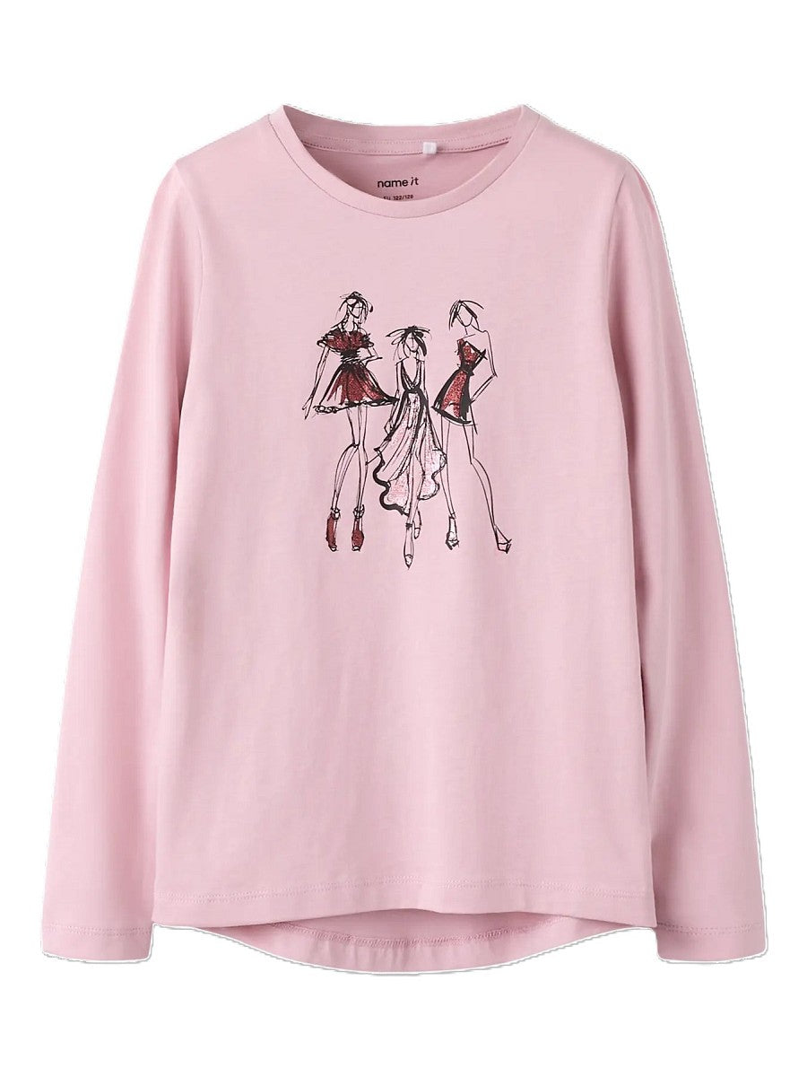 Name it Mädchen Kinder Langarmshirt Fashion Girls rosa Shirt Longsleeve 116 - 158/164