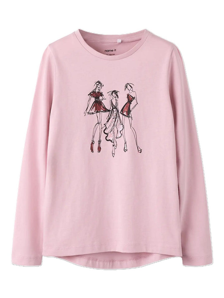Name it Mädchen Kinder Langarmshirt Fashion Girls rosa Shirt Longsleeve 116 - 158/164
