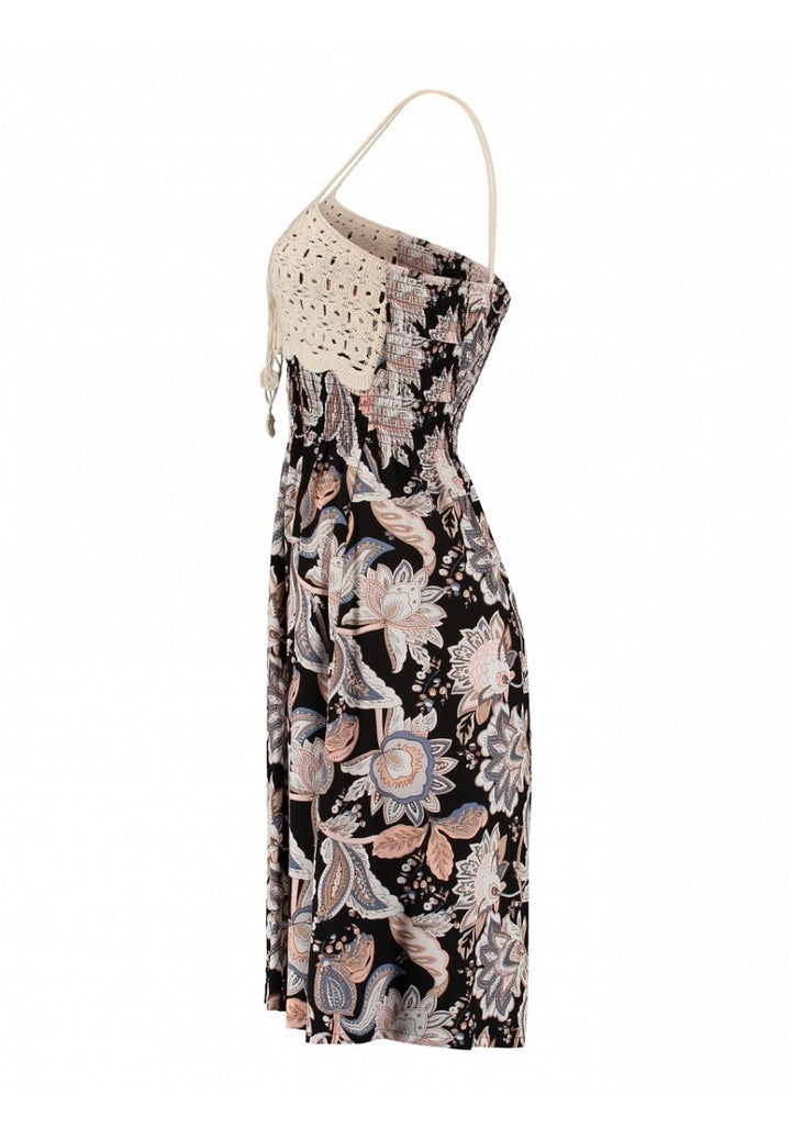 Hailys Sommer Kleid Damen Boho Sommerkleid Trägerkleid Häkel Spitze black paisley XS - XXL