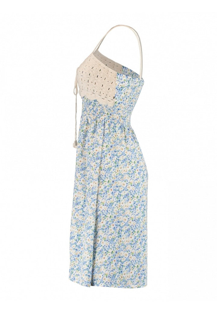 Hailys Sommer Kleid Damen Boho Sommerkleid Trägerkleid Häkel Spitze offwhite flower XS - XXL