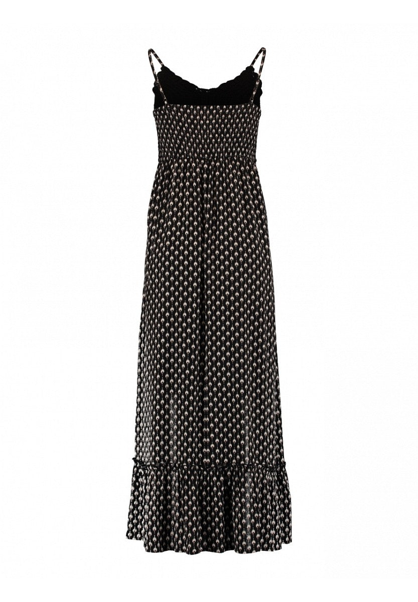 Hailys Maxikleid Damen Boho Sommerkleid Schwarz Häkel Spitze lang XS - XXL