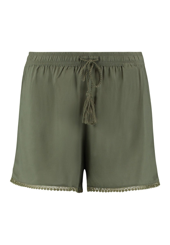 Hailys Damen Shorts Khaki Oliv Sommer Shorts mit Gummibund Bindeband XS - XXL