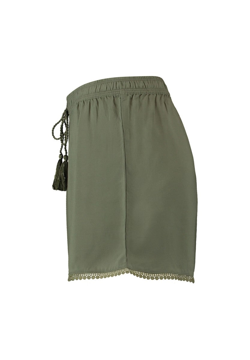 Hailys Damen Shorts Khaki Oliv Sommer Shorts mit Gummibund Bindeband XS - XXL
