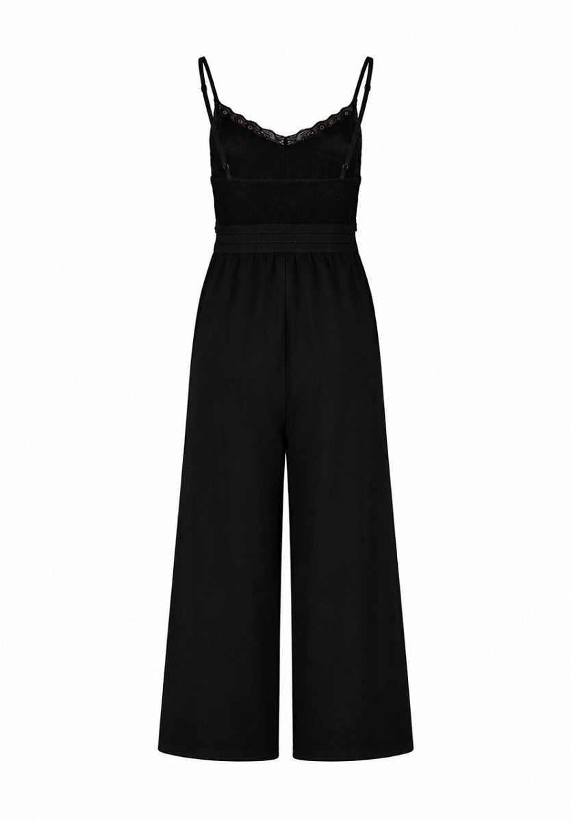 Hailys Damen Jumpsuit Culotte Schwarz Spitze Overall Sommer Elegant XS-XXL