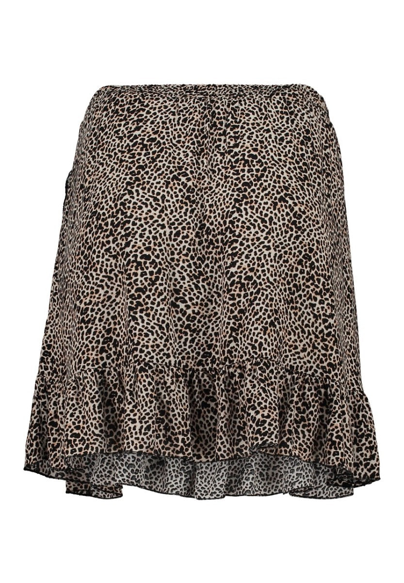 Hailys Damen Rock Wickelrock Mini Rock Volant Leo Muster Viskose XS - XXL