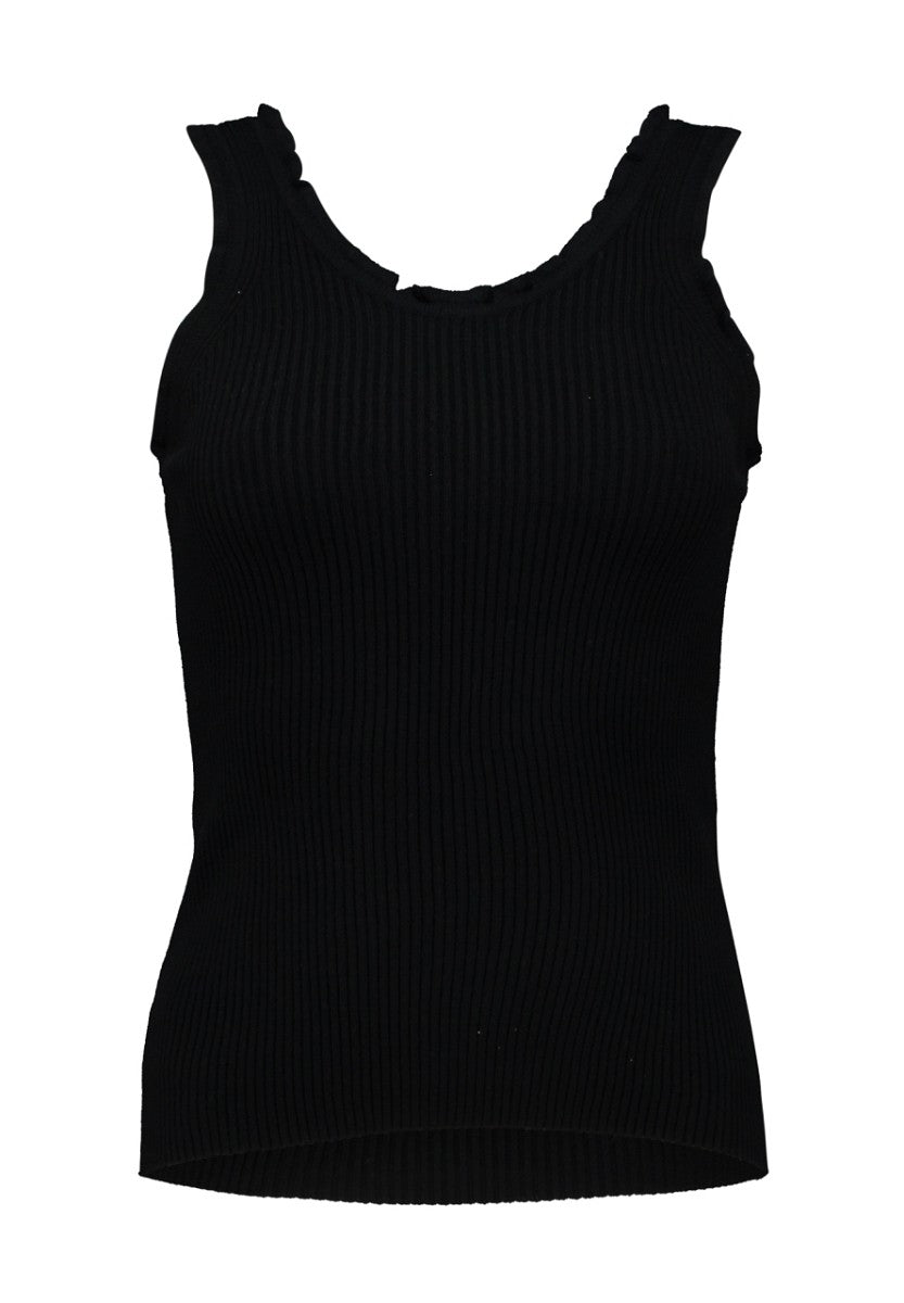Hailys Damen Stricktop Ripp Schwarz XS-XXL Feinstrick Basic Ärmellos Stretch