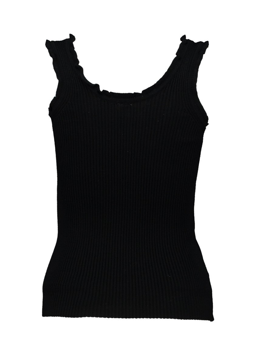 Hailys Damen Stricktop Ripp Schwarz XS-XXL Feinstrick Basic Ärmellos Stretch
