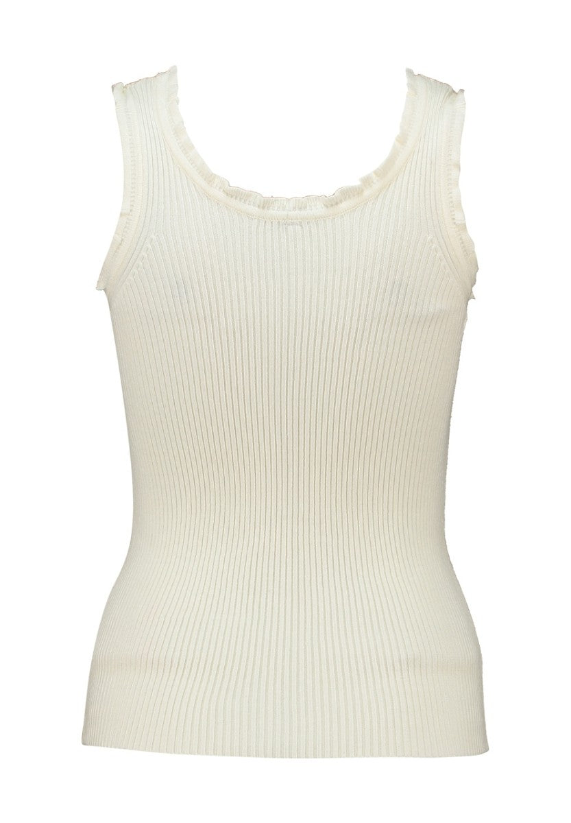 Hailys Damen Stricktop Ripp Creme XS-XXL Feinstrick Basic Ärmellos Stretch