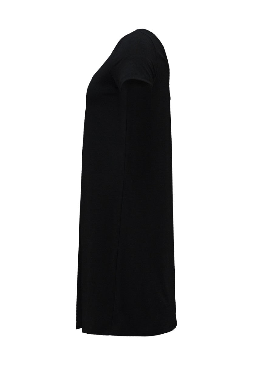 Hailys Damen Kleid Schwarz Sommer Kurzarm A-Linie Rücken Criss Cross XS-XXL