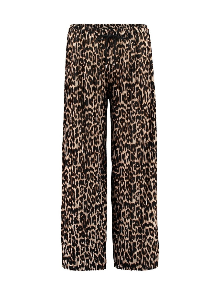 Hailys Damen Hose Leo Animal Print Palazzo Wide Leg Crash Optik  XS – XXL