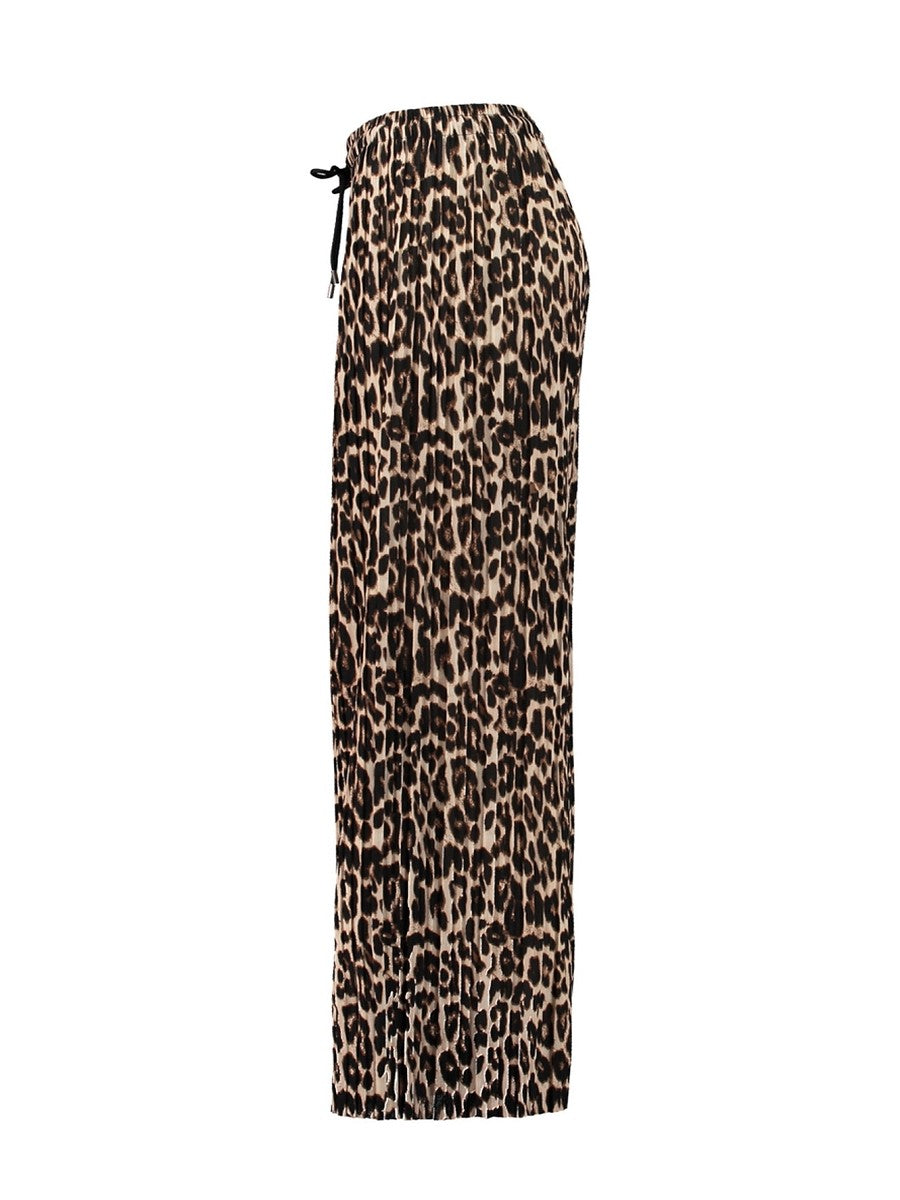 Hailys Damen Hose Leo Animal Print Palazzo Wide Leg Crash Optik  XS – XXL