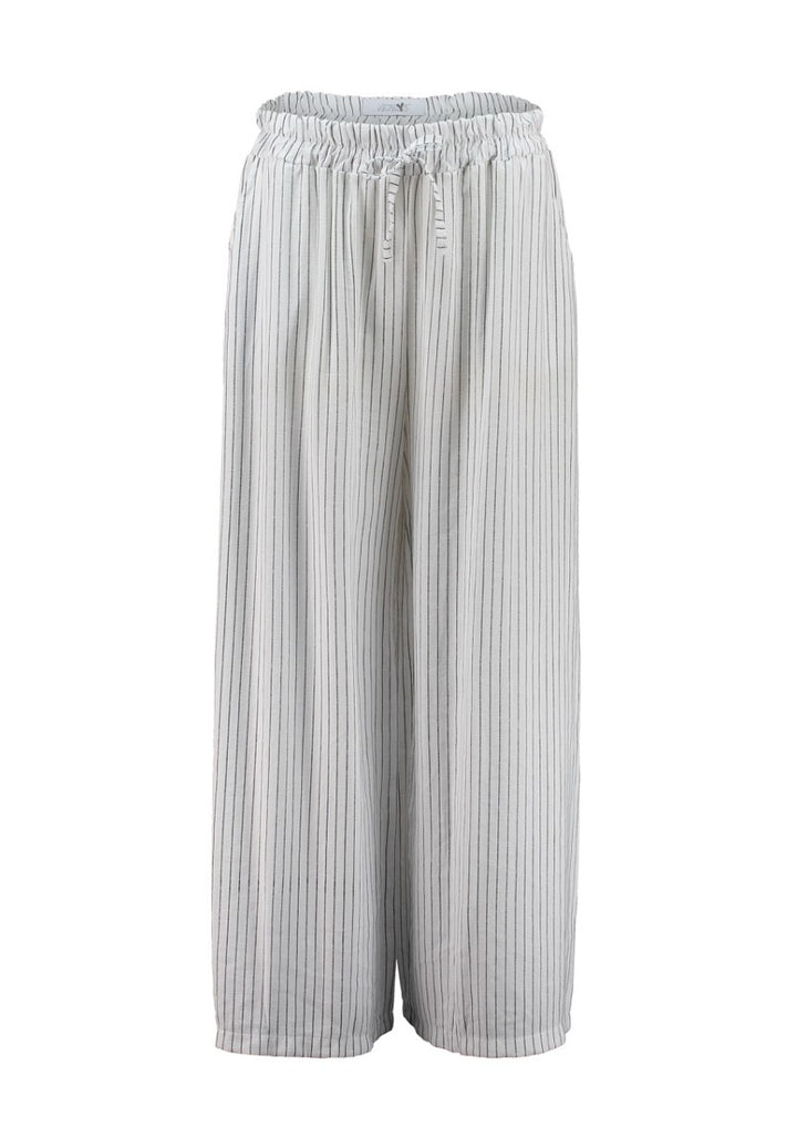 HAILYS Damen Palazzo Hose Stoffhose gestreift Weiß Grau Gummibund XS-XXL