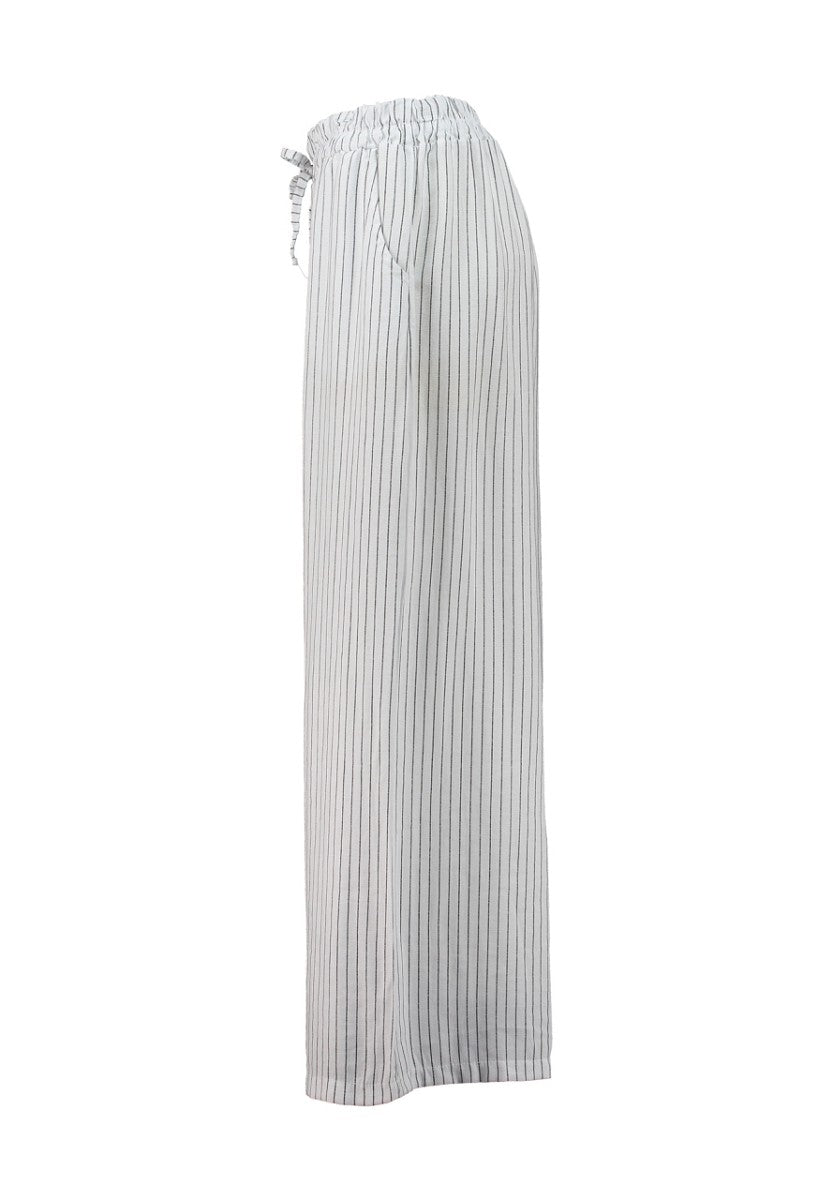 HAILYS Damen Palazzo Hose Stoffhose gestreift Weiß Grau Gummibund XS-XXL