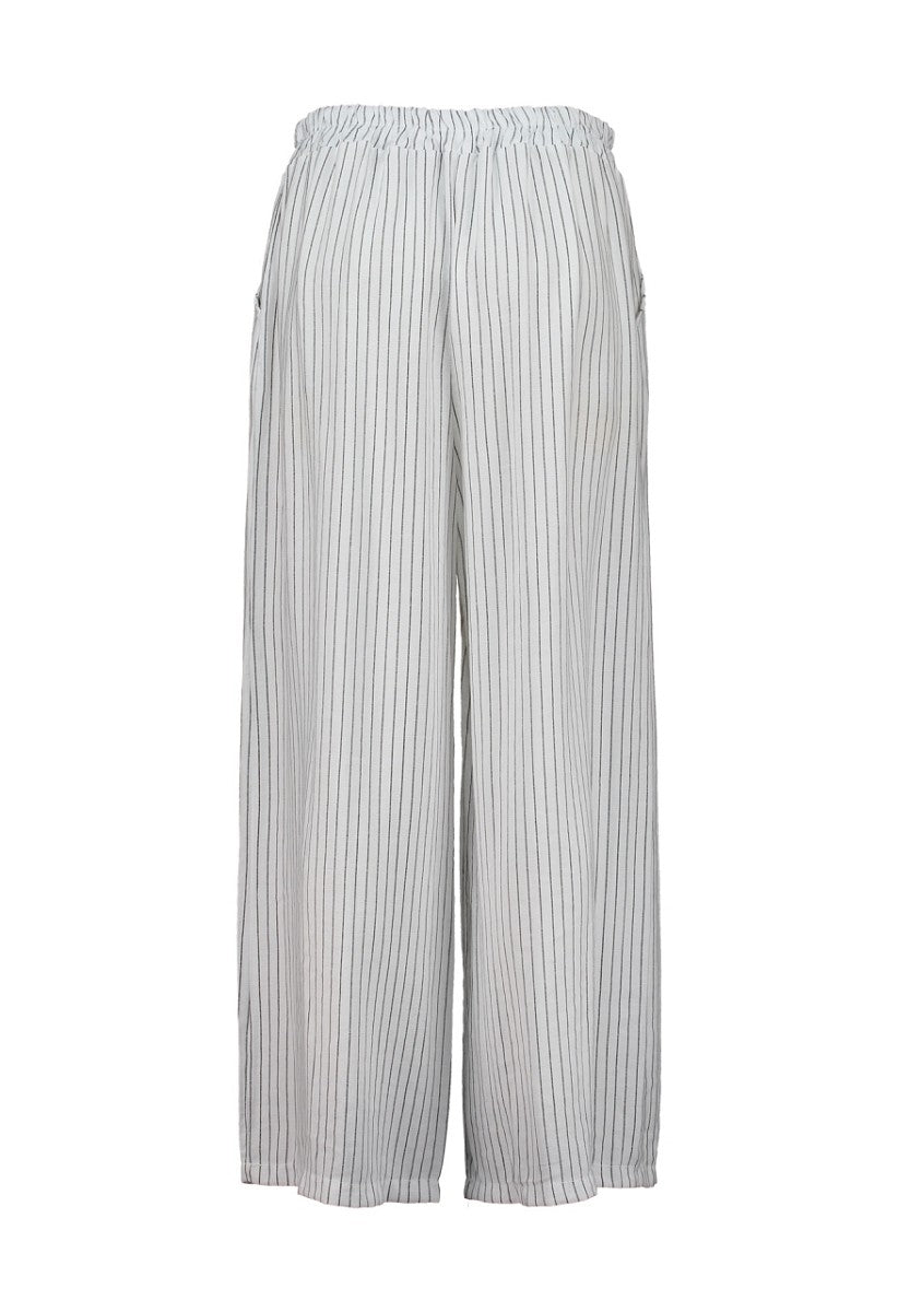 HAILYS Damen Palazzo Hose Stoffhose gestreift Weiß Grau Gummibund XS-XXL