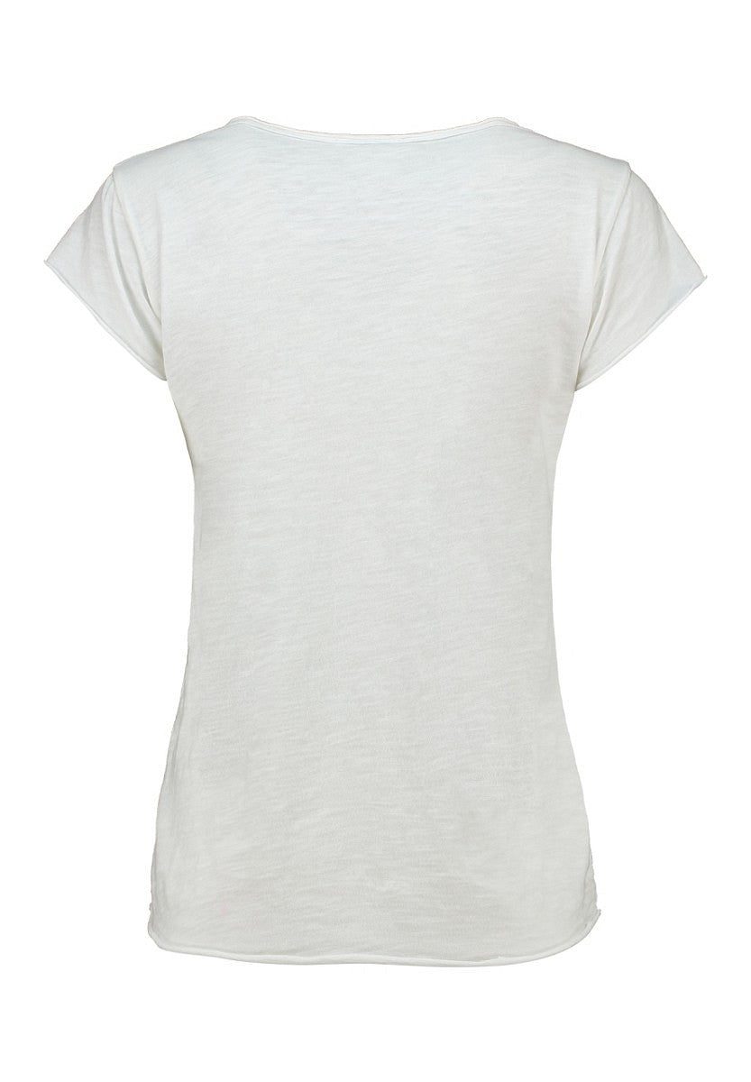 Hailys Damen T-Shirt Croissant Weiß Strass Baumwolle Kurzarm Rundhals XS-XXL