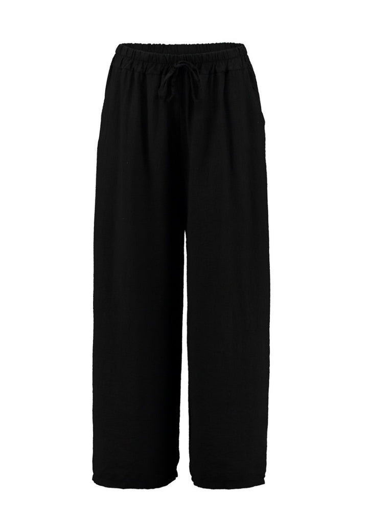 HAILYS Damen Palazzo Hose weite Stoffhose schwarz Gummibund XS - XXL