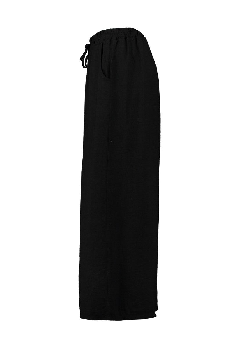 HAILYS Damen Palazzo Hose weite Stoffhose schwarz Gummibund XS - XXL