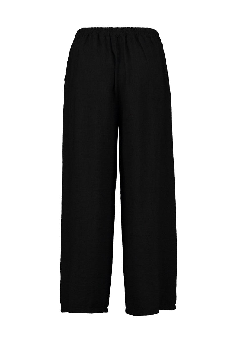HAILYS Damen Palazzo Hose weite Stoffhose schwarz Gummibund XS - XXL