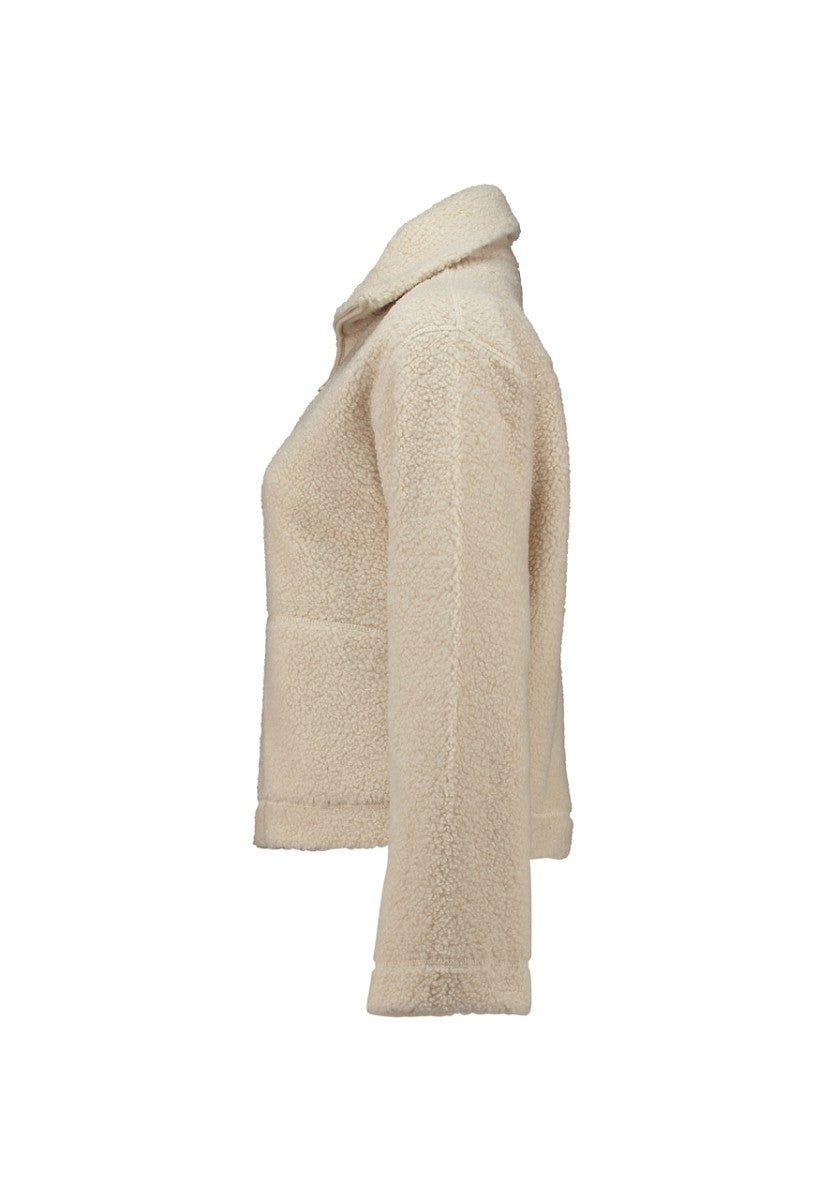 Hailys Damen Teddy Fleece Jacke Kuscheljacke Reißverschluss Beige XS - XXL