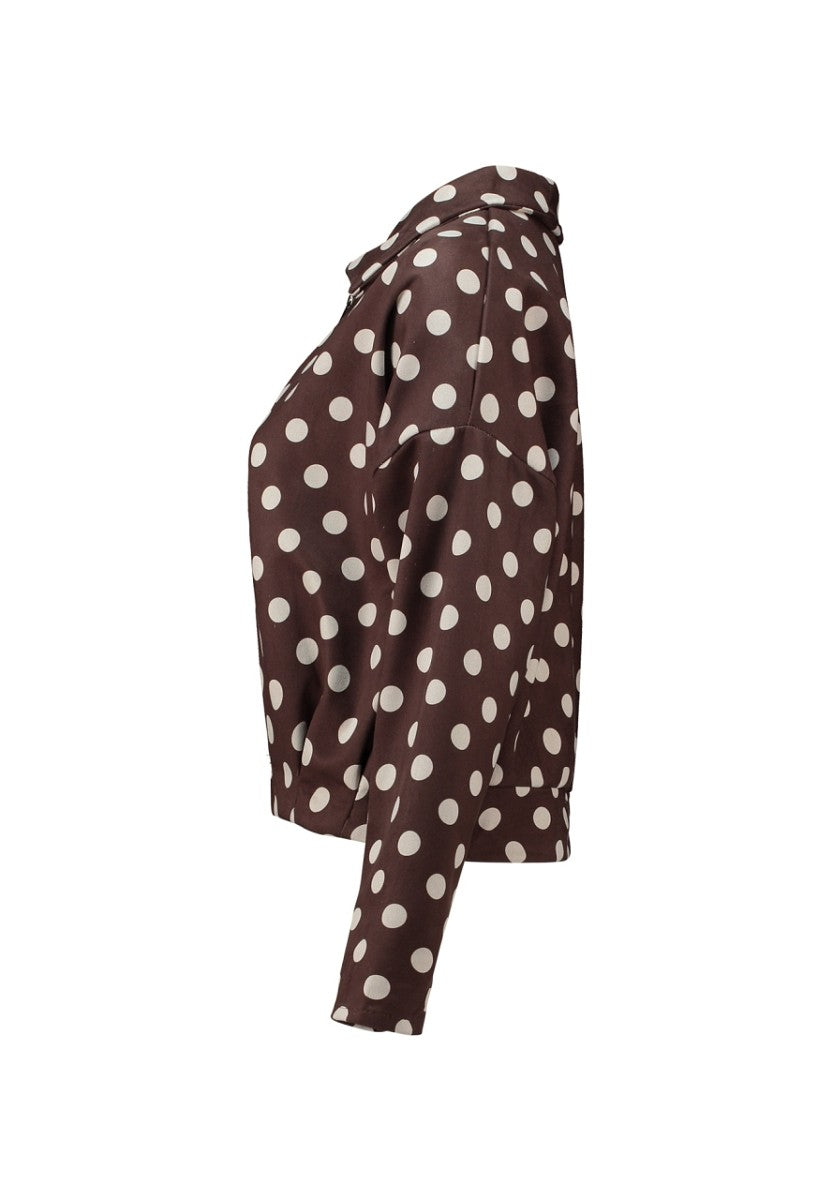 Hailys Damen Blouson Braun Punkte Polka Dots Bomberjacke Übergangsjacke XS - XXL