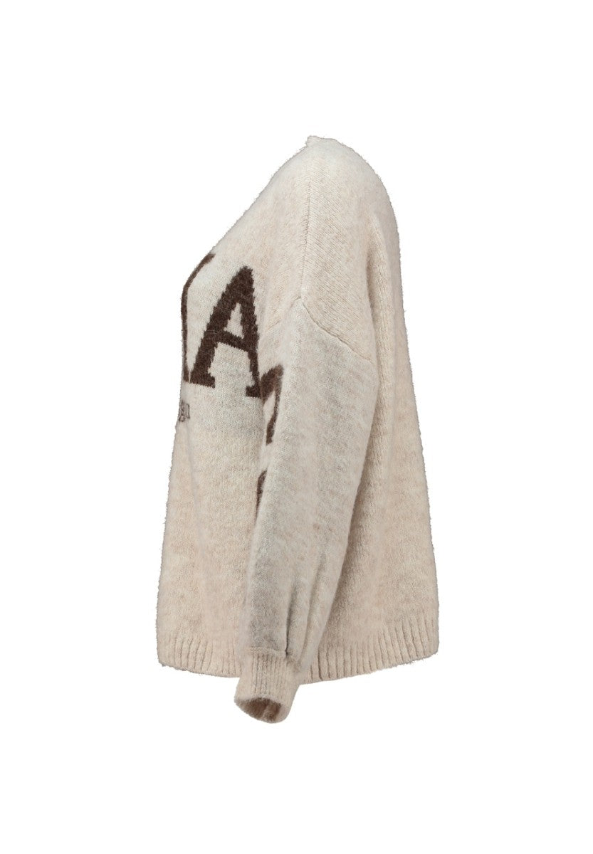 Hailys Damen Strickpullover Oversize Pullover Copenhagen Grobstrick Beige XS-XL