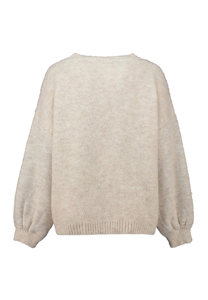 Hailys Damen Strickpullover Oversize Pullover Copenhagen Grobstrick Beige XS-XL