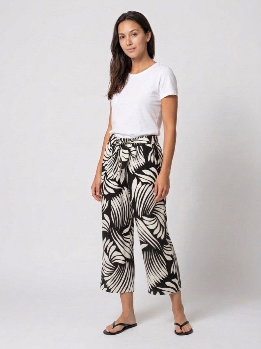 Hailys Damen Culotte Hose Palazzo Sommerhose Schwarz Weiß Viskose XS-XXL