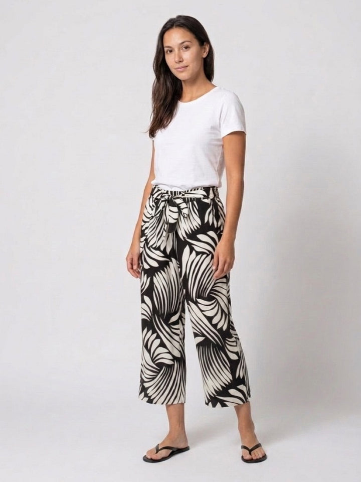 Hailys Damen Culotte Hose Palazzo Sommerhose Schwarz Weiß Viskose XS-XXL