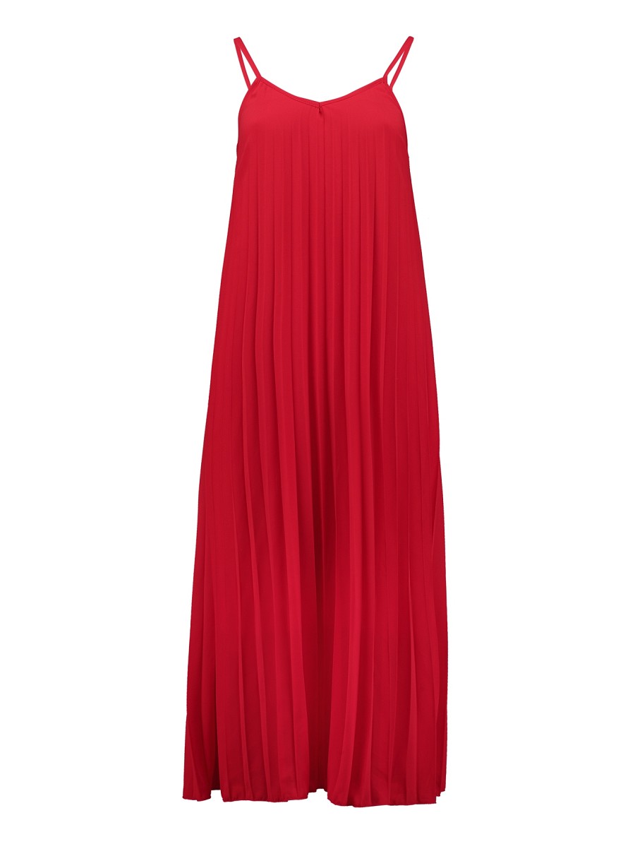 Hailys Damen Plissee Kleid Rot Sommerkleid Trägerkleid Elegant Freizeit XS - XXL