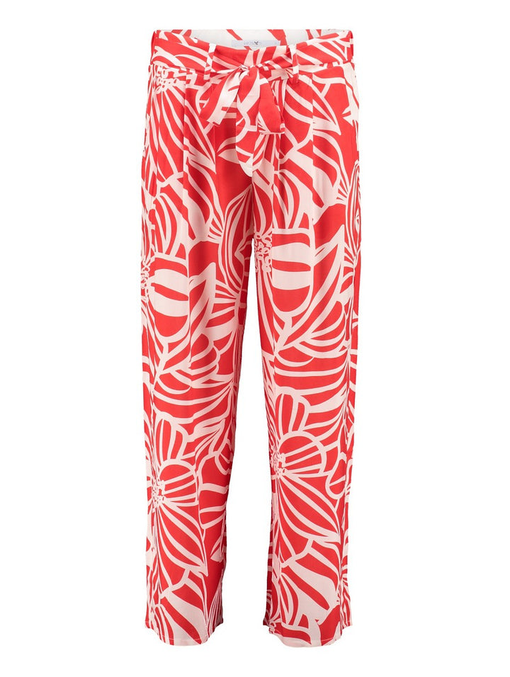 Hailys Damen Culotte Hose Palazzo Sommerhose Rot Creme Tropical Viskose XS-XXL