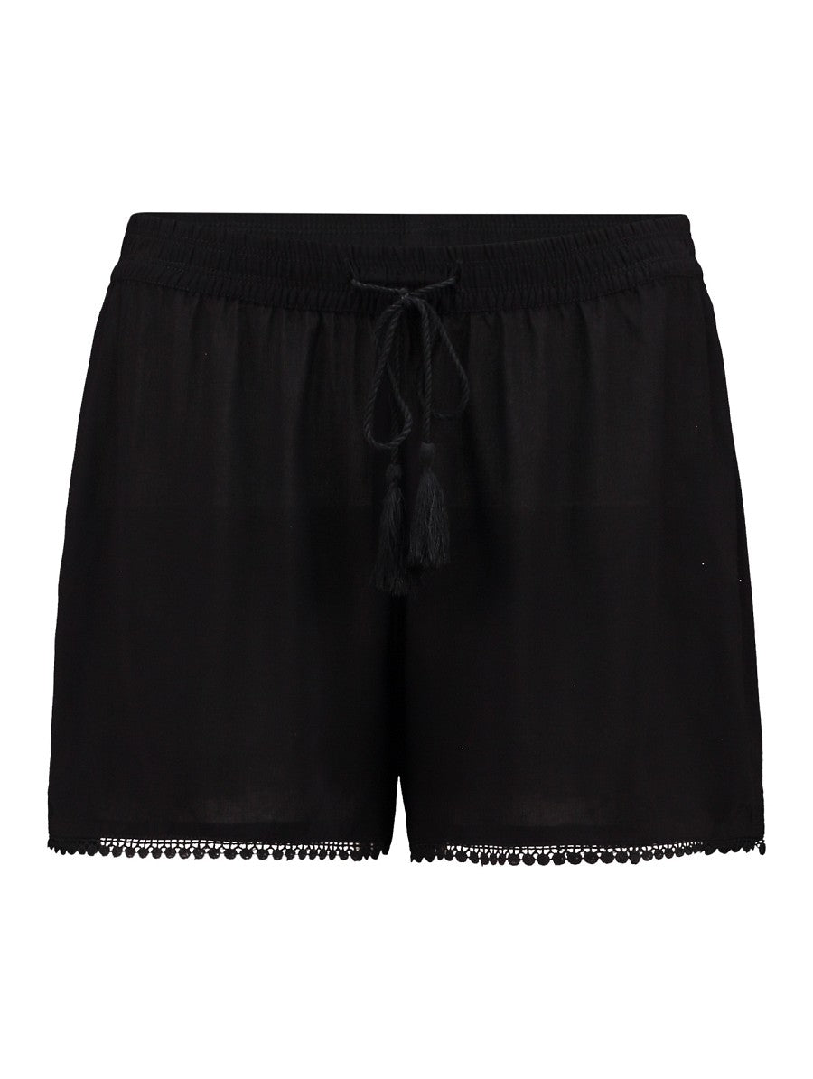 Hailys Damen Shorts schwarz Sommer Shorts mit Gummibund Bindeband XS - XXL