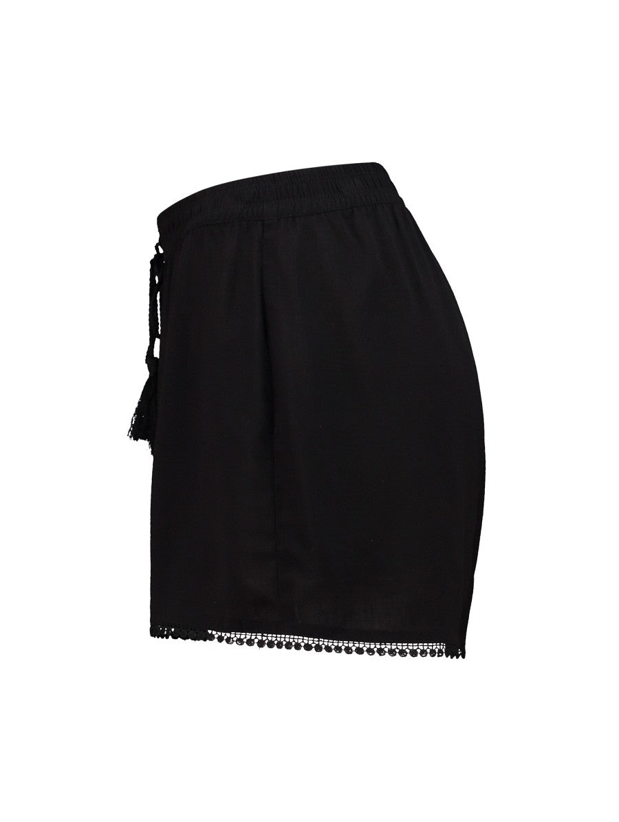 Hailys Damen Shorts schwarz Sommer Shorts mit Gummibund Bindeband XS - XXL