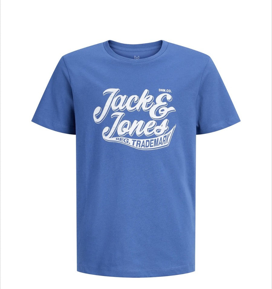 JACK & JONES Kids 5er Pack Jungen T-shirt Kinder Shirt Baumwolle blau Größe 176