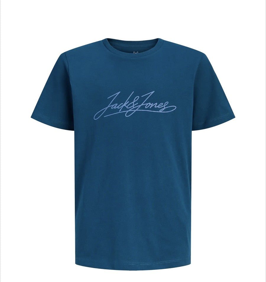 JACK & JONES Kids 5er Pack Jungen T-shirt Kinder Shirt Baumwolle blau Größe 176