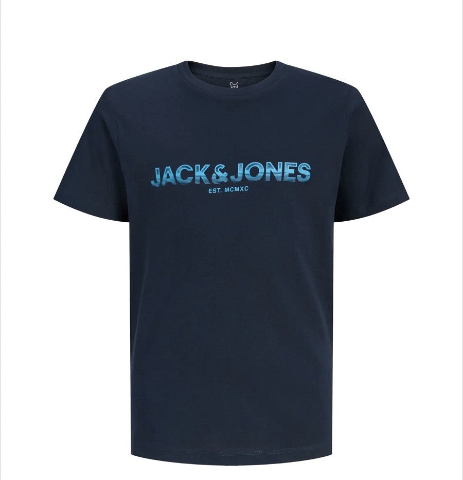 JACK & JONES Kids 5er Pack Jungen T-shirt Kinder Shirt Baumwolle blau Größe 176