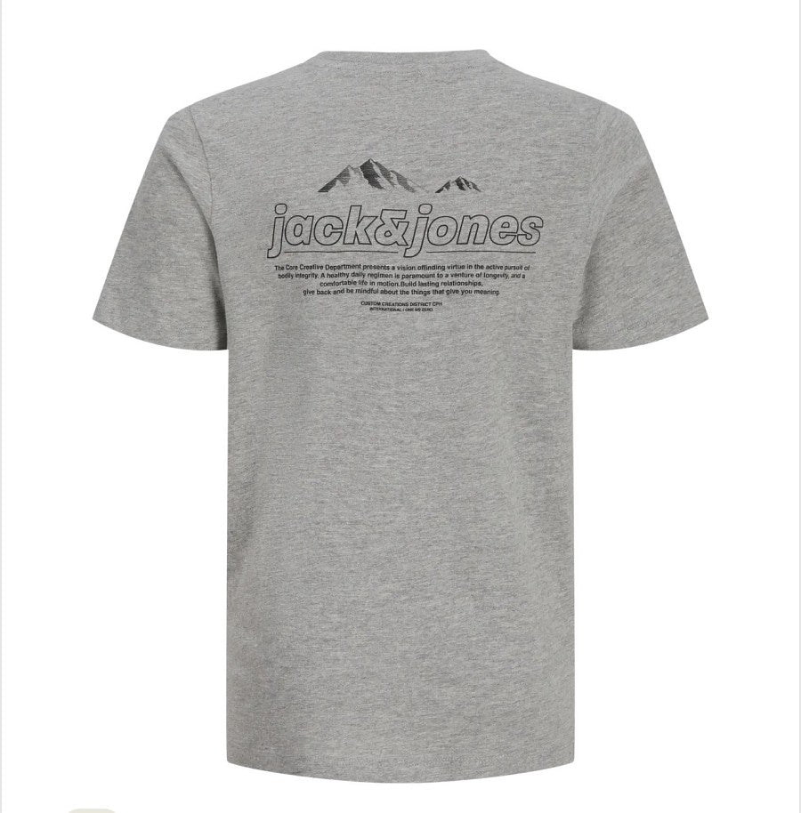 JACK & JONES Junior Kids Jungen T-shirt Kinder Shirt Baumwolle Sommer grau 140