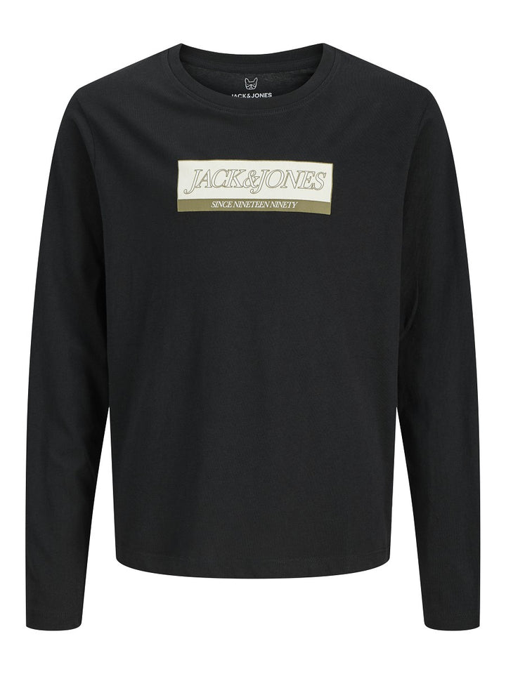 Jack & Jones Kids Kinder Langarmshirt Jungen Logo Longsleeve schwarz Baumwolle 140 - 176