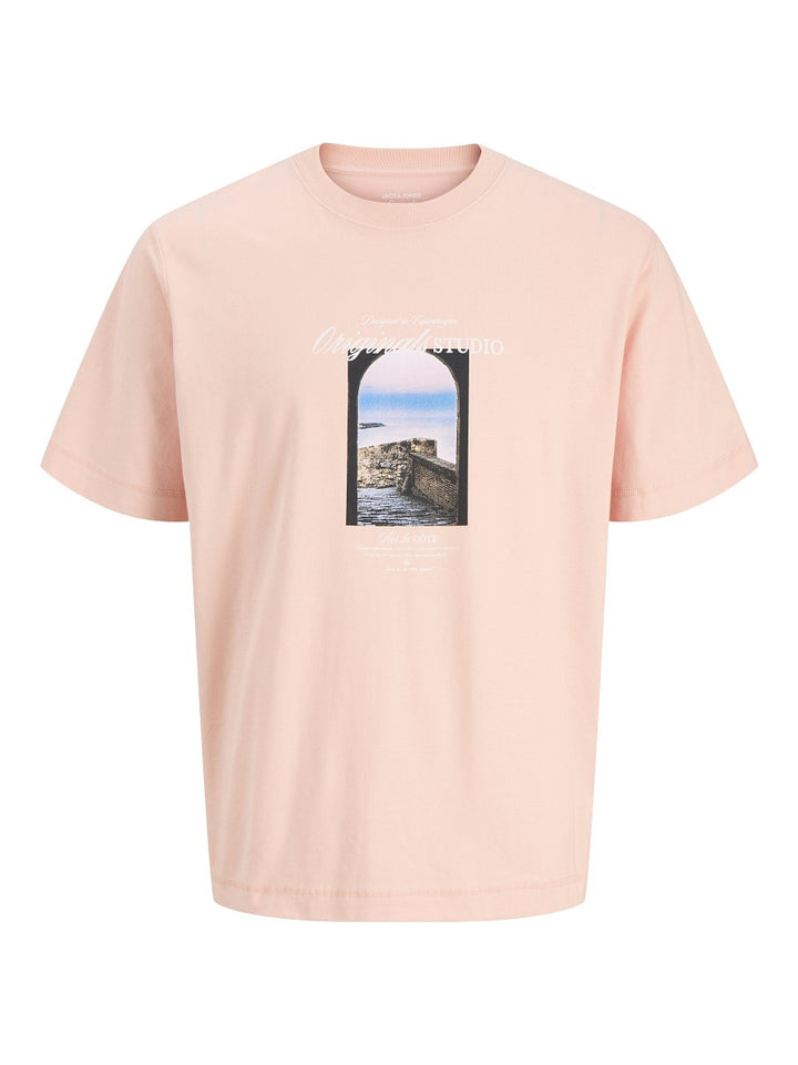 JACK & JONES Junior Kids Jungen T-shirt Shirt Baumwolle Sommer peach 128 - 176