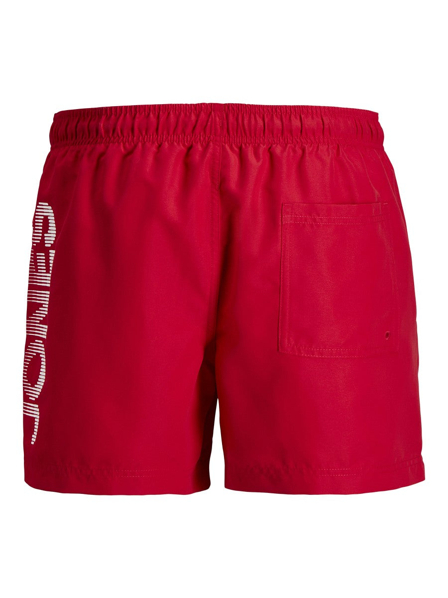 Jack Jones Junior Jungen Badeshorts Rot Kinder Badehose Swim Shorts Pool Sommer 128-176