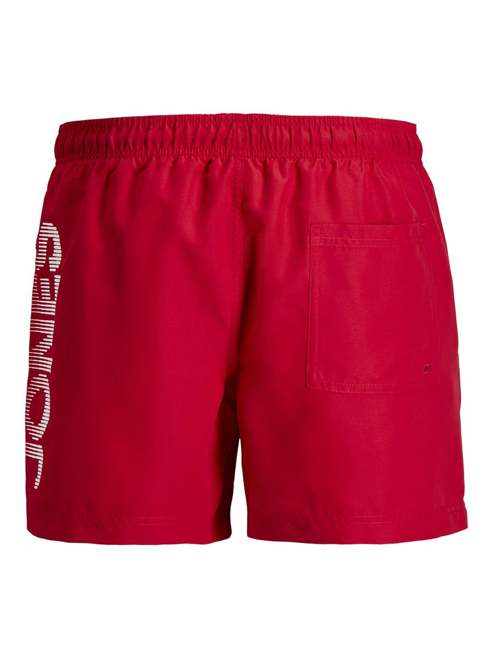 Jack Jones Junior Jungen Badeshorts Rot Kinder Badehose Swim Shorts Pool Sommer 128-176